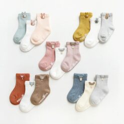 Alternative view of 3 Pairs Cute Cartoon Newborn Socks