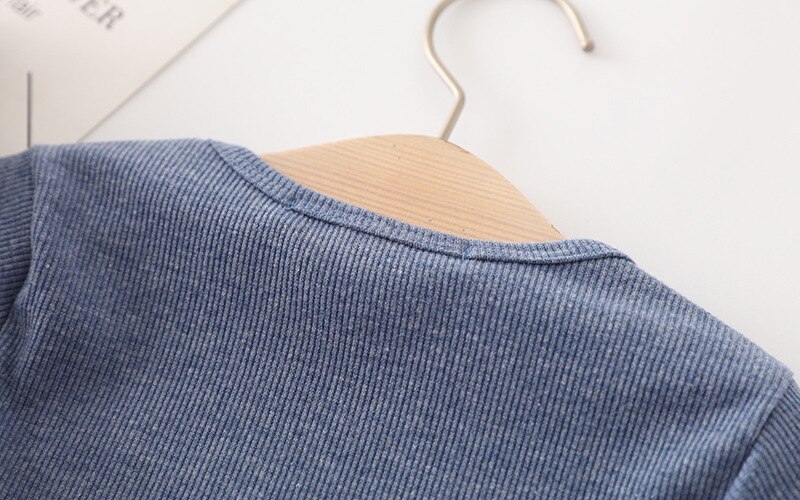 Long Sleeve Solid Color Baby Pajama Set