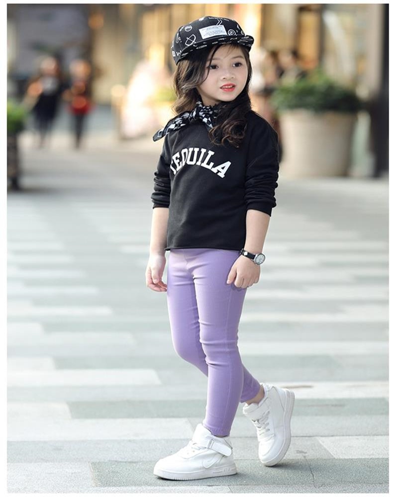 Girls Elastic Pencil Pants