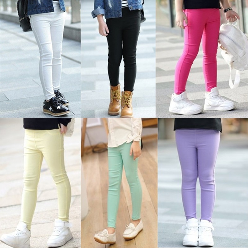 Girls Elastic Pencil Pants
