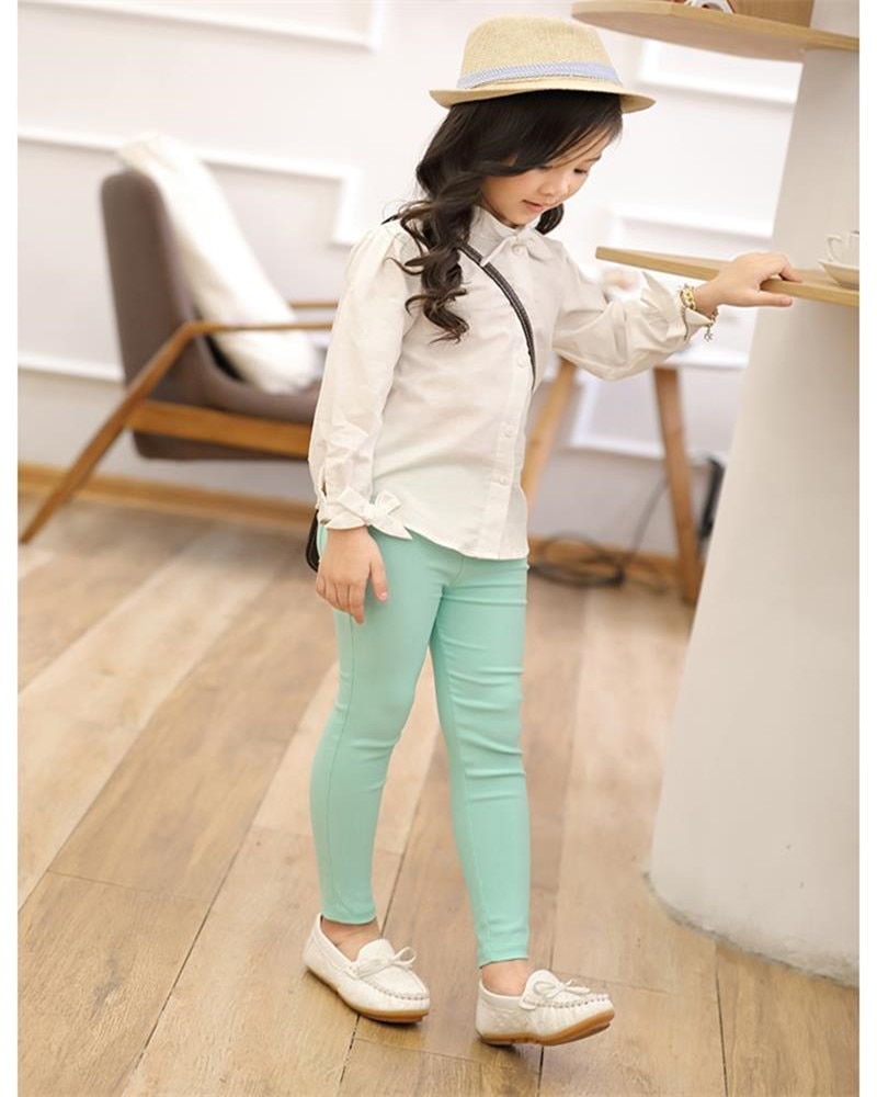 Girls Elastic Pencil Pants