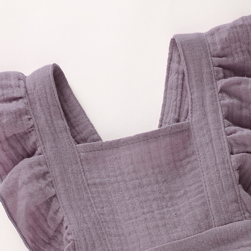 Sleeveless Layered Ruffles Cotton Romper for Baby Girls