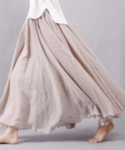 Women's Pleated Flare Maxi Skirt